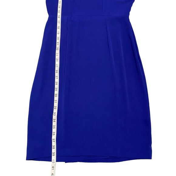 Sonia Rykiel Dress Knee Length M Cobalt Blue Cap Sleeve Open Back Cocktail - Picture 6 of 9